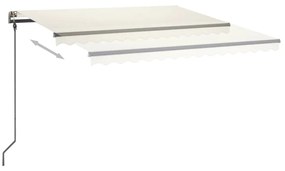 Toldo automático com LED e sensor de vento 4x3 m cor creme