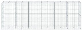 Cesto gabião com cobertura 600x100x200 cm ferro galvanizado