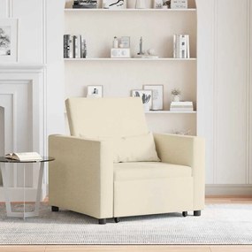 vidaXL Sofá cama single Creme 90 x 165 x 87 cm tecido