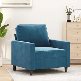 vidaXL Poltrona 60 cm veludo azul