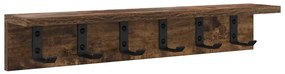 Cabideiro de Parede Carvalho fumado 60 x 10.5 x 10.5 cm