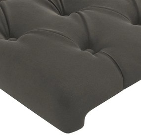 Cabeceira de cama c/ abas veludo 183x23x78/88cm cinzento-escuro