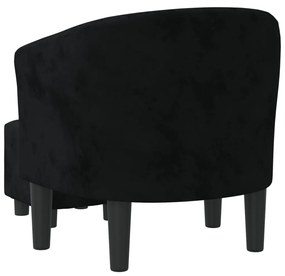 Poltrona Iris Com Apóio de Pés - Em Veludo - Cor Preto - 70x56x68 cm -