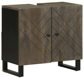 Conjunto mobiliário casa banho 4 pcs madeira maciça preto manga