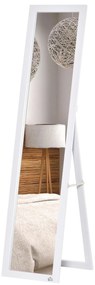 HOMCOM Espelho de pé de Corpo Inteiro Retangular Espelho de Parede com 2 Formas de Uso para Dormitórios Sala de Estar Corredor 37x48x152cm Branco