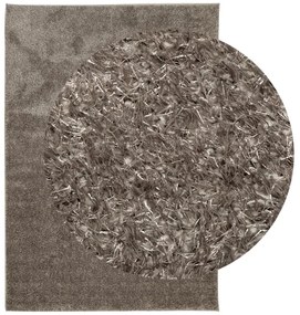Tapete de pelo alto aspeto brilhante ISTAN 160x230 cm cinzento
