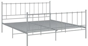 Estrutura de cama 180x200 cm metal cinzento