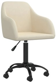 vidaXL Cadeira de jantar giratória veludo cor creme