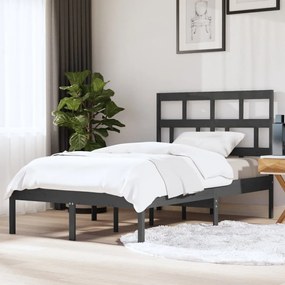 vidaXL Estrutura de cama 120x200 cm madeira de pinho maciça cinzento