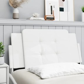 vidaXL Almofadão de cabeceira 100 cm couro artificial branco