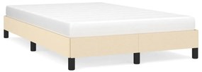 vidaXL Estrutura de cama sem colchão 120x190 cm tecido creme