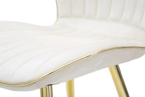 CONJUNTO 2 CADEIRAS 46X58X77 CM CREME E DOURADO