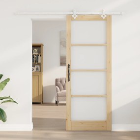 Porta Deslizante vidaXL com Conjunto de Hardware 83x211 cm Madeira Sól