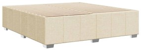 Estrutura de cama sem colchão 180x200 cm tecido cor creme