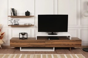 Unidade de TV Nirvana – Branco e Teca – 180x41,7x29,5 cm | Tribo Home