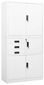 vidaXL Armário de escritório 90x40x180 cm aço branco