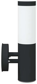 Luz de Parede Externa 2 pcs Aço Inoxidável Preto IP44