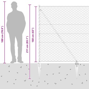 Cerca Hexagonal vidaXL Cinza 1,6 x 10 m Aço