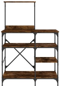Estante 90x40x132 cm derivados de madeira/metal carvalho fumado