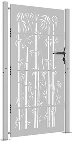 Portão de jardim 105x180 cm aço corten design bambu