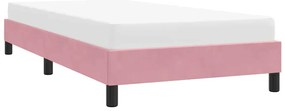Estrutura de cama com colchão 100x220 cm veludo rosa