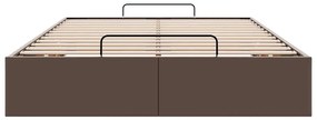Estrutura de cama otomana sem colchão 120x190 cm castanha