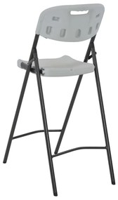 Cadeiras de bar dobráveis 2 pcs PEAD e aço branco