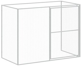 Casota cães c/ parque 214x253x181 cm aço galvaniz. cinza-claro