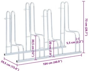 Suporte independente para 4 bicicletas aço galvanizado