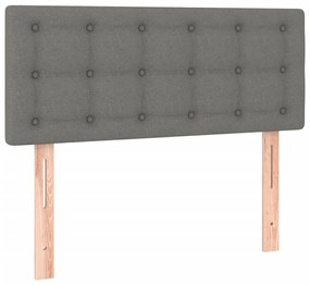 Cama box spring c/ colchão e LED 120x200 cm tecido cinza-escuro