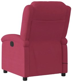 Poltrona de massagens reclinável veludo vermelho tinto