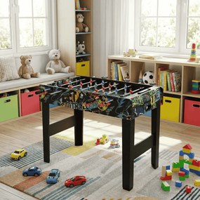 Mini mesa de matraquilhos 2 em 1 para crianças 94 x 51 x 69 cm com pernas removíveis, 2 bolas e marcadores Preta