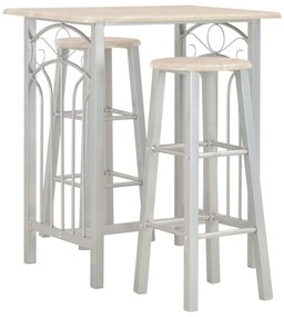 3 pcs conjunto de bar em madeira e aço