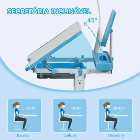 HOMCOM Conjunto de Secretária e Cadeira para Crianças acima de 3 Anos