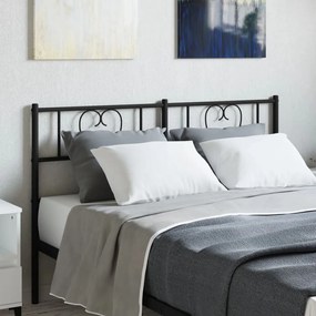 vidaXL Cabeceira de cama 120 cm metal preto