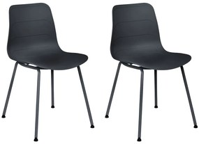 Conjunto de 2 cadeiras de jantar pretas LOOMIS Beliani