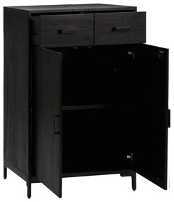 Sapateira 75x40x110 cm pinho maciço preto