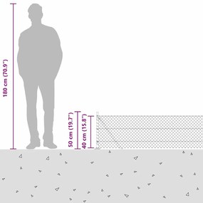 Conjunto de Postes de Cerca Prateado 10 x 0,4 m Aço Galvanizado