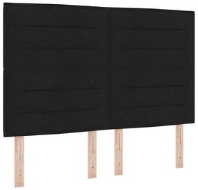 Cama Box com Colchão &amp; Banco Preto 160x200 cm Tecido