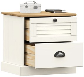 Mesa de cabeceira VIGO 42x35x42 cm pinho maciço branco