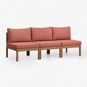 Sofá Modular De Jardim De 3 Peças Em Madeira De Acácia Branson Terracota - Castanho Acácia - Sklum