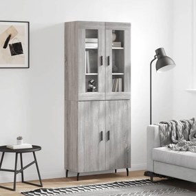 vidaXL Armário alto 69,5x34x180 cm derivados de madeira sonoma cinza