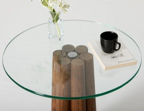 Mesa de Centro Thales – Nogueira Transparente – 50x50x50 cm