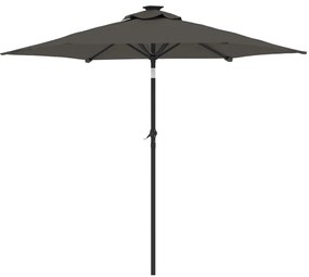 Guarda-sol de jardim com poste de aço 225x225x212 cm antracite