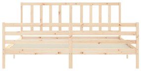 Cama sem colchão 200x200 cm madeira de pinho maciça
