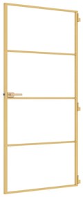 Porta interior 93x201,5 cm vidro temperado e alumínio dourado