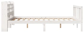 Estrutura de cama c/ cabeceira sem colchão 140x200 cm branco