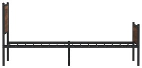 Estrutura de cama sem colchão 90x200 cm metal carvalho castanho