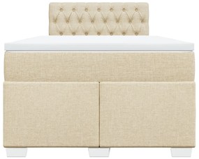 Cama boxspring com colchão 120x190 cm tecido cor creme