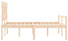 Cama para idosos com cabeceira 140x200 cm madeira maciça